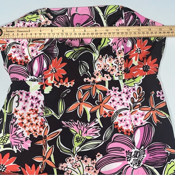 Lilly Pulitzer Petite 8 Sabrina Strapless Dress Black Flower Market Vintage 90’s - Picture 13 of 15